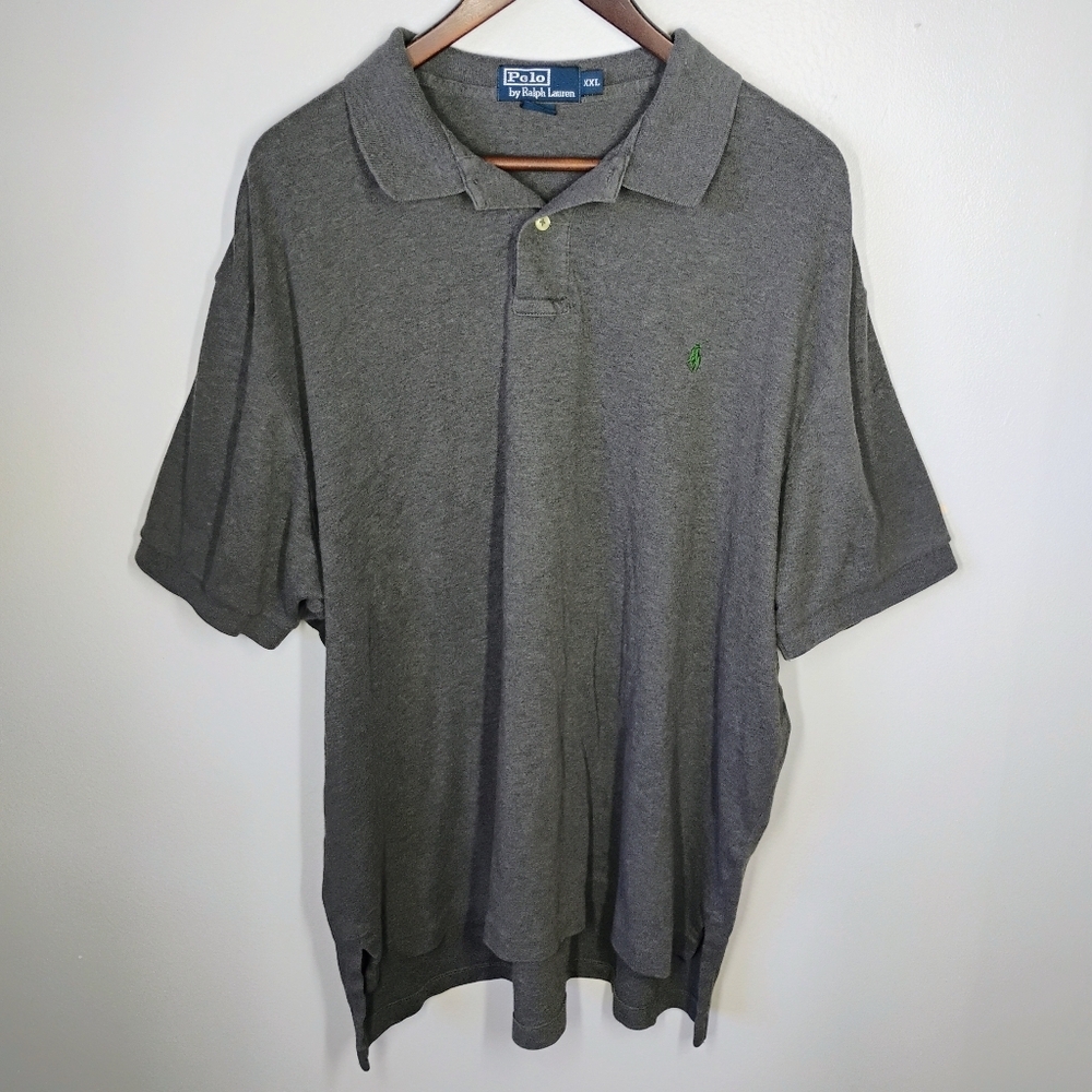 Polo Ralph Lauren Gray Short Sleeve Polo Shirt Embroidered Pony Logo Mens‎ XXL